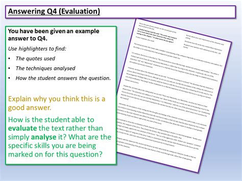 Aqa English Language Paper 1 Q4 Model Answer Teaching Resources Aqa