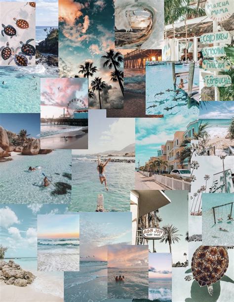 Ocean Aesthetic Collage Beach Wallpaper Beach Themed Wallpaper