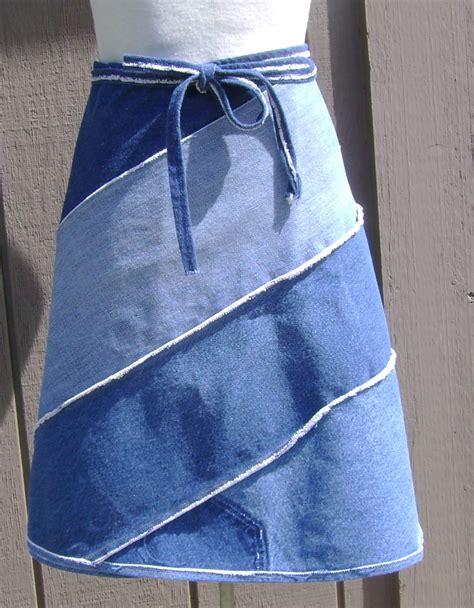 Thoughts From A Seamstress Denim Wrap Skirt From Repurposed Jeans