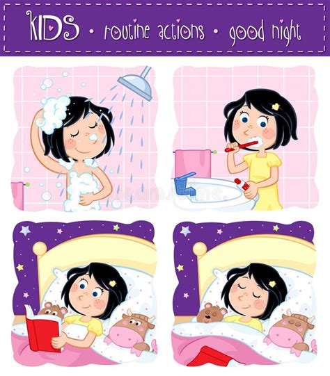 Kids Routine Actions Stock Illustrations 53 Kids Routine Actions