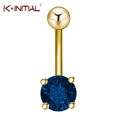 Kinitial 1pcs New Sexy Rhinestone Belly Button Ring Fashion Body Piercing Rings Jewelry Gold