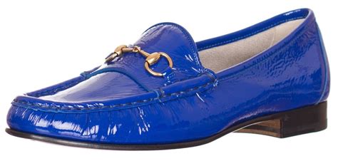 Gucci Womens 1953 Horsebit Blue Patent Leather Loafer Shoes Us 115 Eu