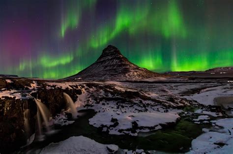 Premium Photo Northern Light Aurora Borealis At Kirkjufell In Iceland