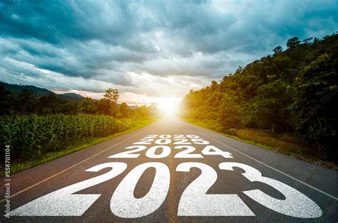 New Year 2023 Or Straight Forward Concept Text Year 2023 2024 2025
