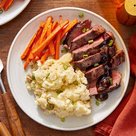 Recipe Seared Steaks And Mashed Potatoes With Roasted Carrots And Homemade
