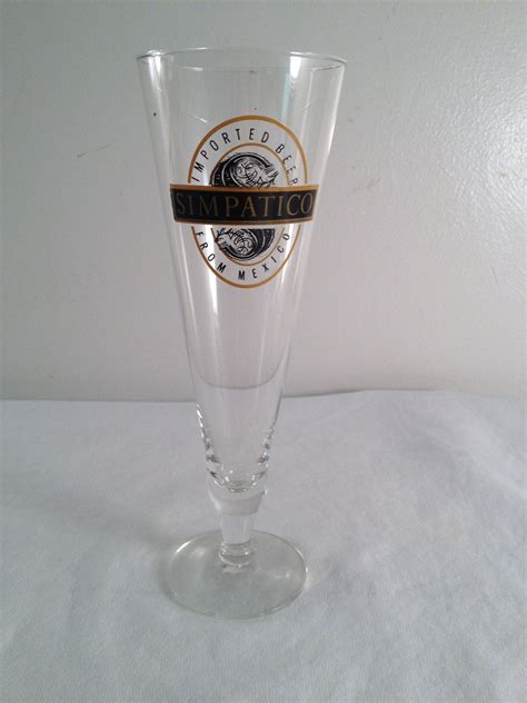 Imported Beer Simpatico From Mexico Beer Glass 7 75in Beer Glass Beer Pilsner Glass