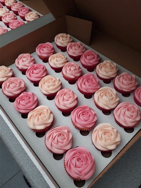 Pink Rosette Buttercream Cupcakes Shower Desserts 21st Birthday