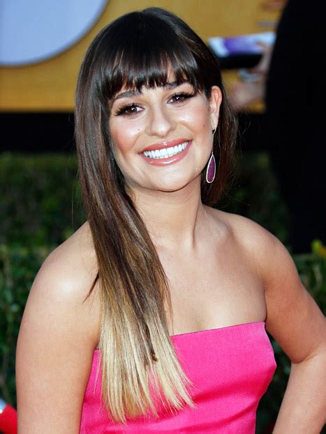Lea Michele Debuts Two Tone Blonde And Brunette Hair At Sag Awards