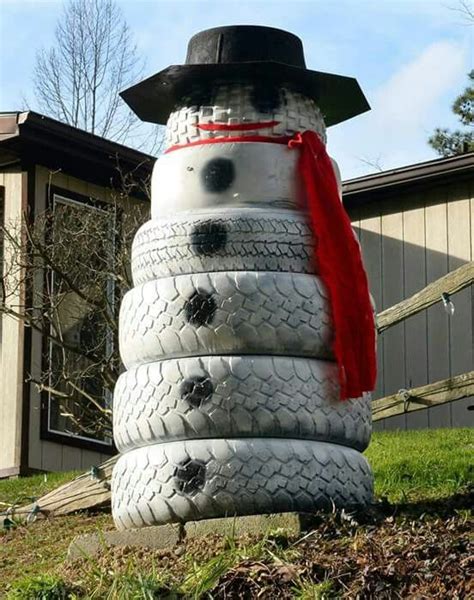 Tire Snowman Diy Christmas Snowman Outdoor Christmas Diy Decorating
