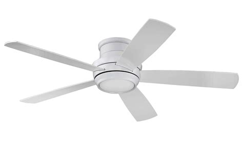 Adjust the brightness of light and speed of the white ceiling fan with ease from anywhere in the room. Craftmade TMPH52W5 White Tempo Hugger 52" 5 Blade AC Motor ...