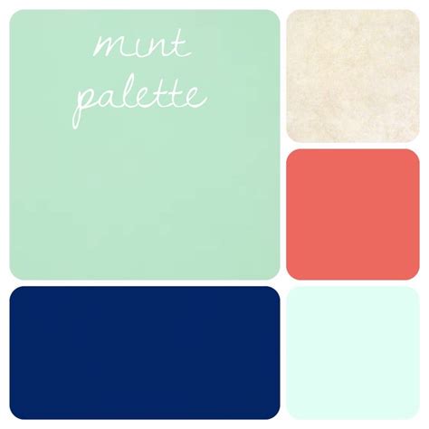 Mint Green Color Palette Beautiful Navy Dark Coral Sea