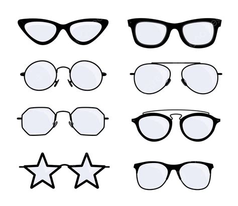 Different Glasses Designs Vector Illustrations Set Cartoon Isolated Symbol Vector Cartoon