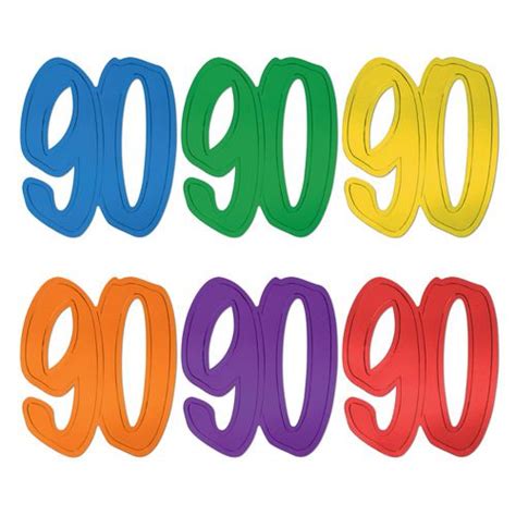 Number 90 Foil Cutout Decorations Amols Fiesta Party Supplies