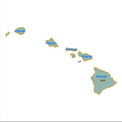 Hawaii Area Code Maps Hawaii Telephone Area Code Maps Free Hawaii