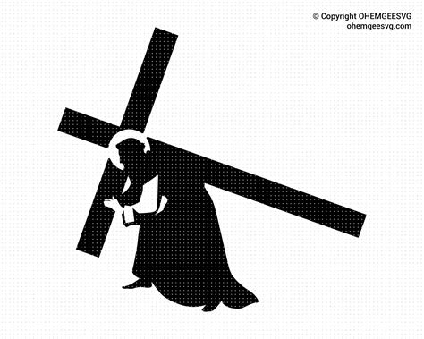 Jesus Carrying The Cross Svg Christ Carry The Cross Svg Etsy Canada