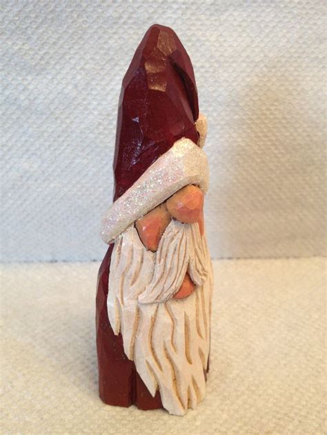 Hand Carved Handmade Santa Bust Decoration Wood Carving Ooak Etsy Canada Carving Etsy Wood