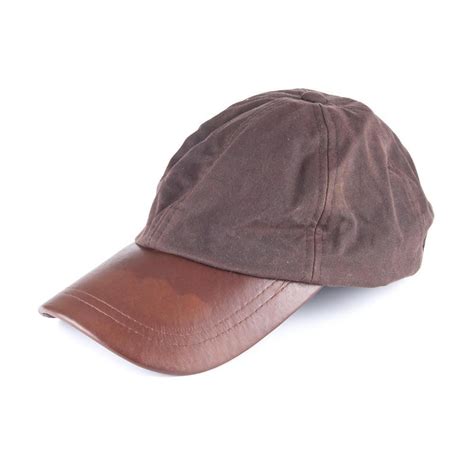 mens waxed cotton baseball cap genuine leather peak yorkshire trading company