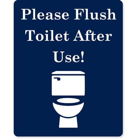 Flush Toilet After Use Engraved Sign Custom Signs