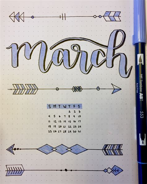 March Bullet Journal Title Page | March bullet journal, Bullet journal titles, Bullet journal