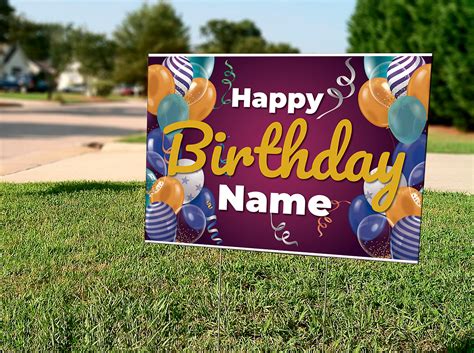 Happy Birthday Personalized Lawn Signs Etsy Birthday Lawn Signs