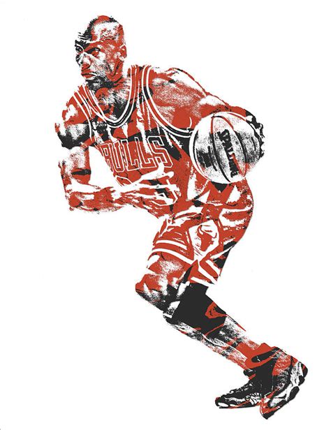Michael Jordan Chicago Bulls Pixel Art Mixed Media By Joe Hamilton
