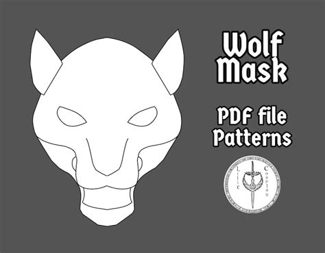 Realistic Wolf Mask Pdf Pattern For Eva Foam Etsy Canada