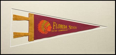 Vintage Florida State University Pennant Circa Etsy
