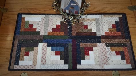 Quilted Table Runner Log Cabin Table Runner Quilted Log Etsy