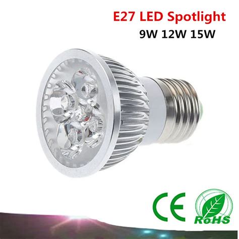 1PCS High Power Cree E27 85 265V LED Spot Light 9W 12W 15W LED Light
