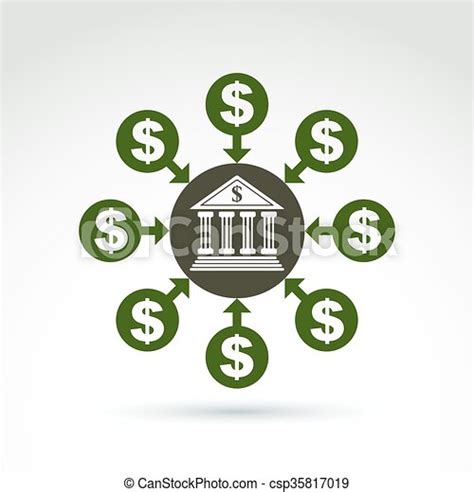 Vector banking symbol, money income icon, abstract illustration of banking structure. banking ...