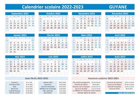Vacances Scolaires 2022 2023 Académie De Guyane