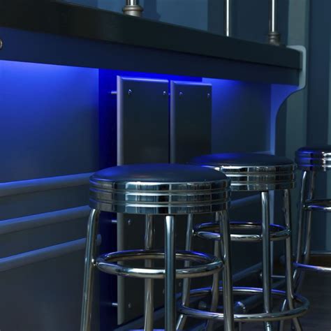 Blue Coloured Led Lighting For A Sophisticated Bar Area Strip