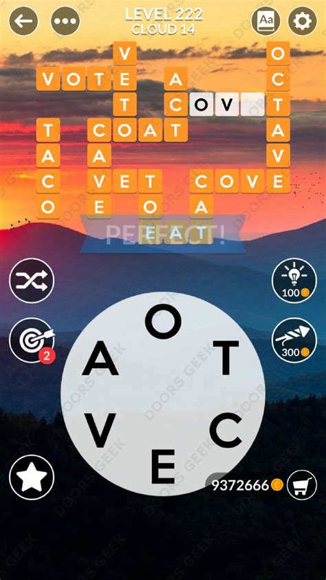Wordscapes Level 222 Answers Doors Geek