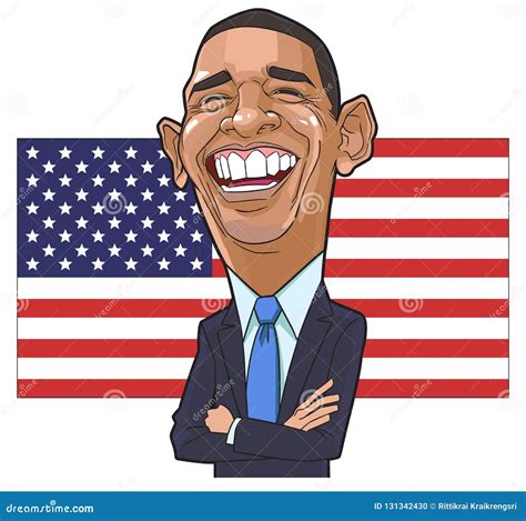 Vector De La Caricatura De Barack Obama Imagen Editorial Ilustración