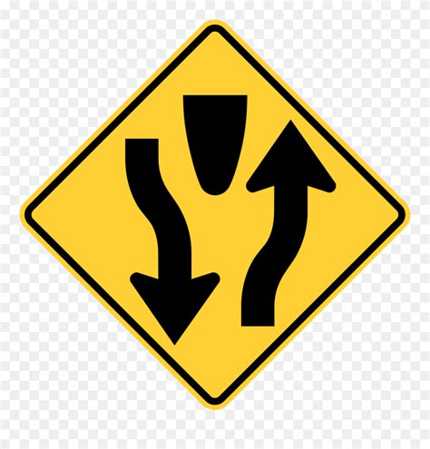 File Mutcd W Svg Start Of A Divided Highway Sign Clipart 5670760