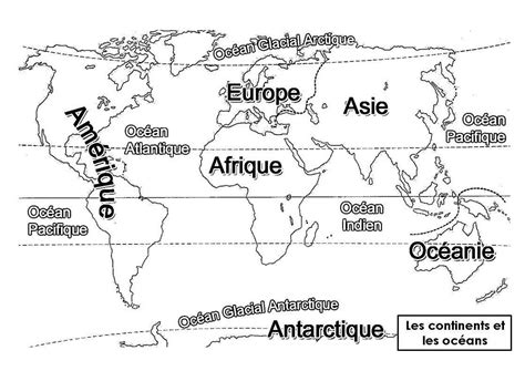 Continents Et Océans Continents Et Océans Carte Du à Planisphère Du