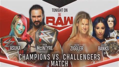 Wwe Raw 2020 Official Match Card Graphic V2 Youtube