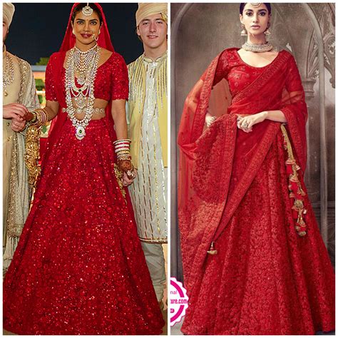 Priyanka Chopras Wedding Lehenga On A Budget Bridal Lehenga Red Priyanka Chopra Wedding