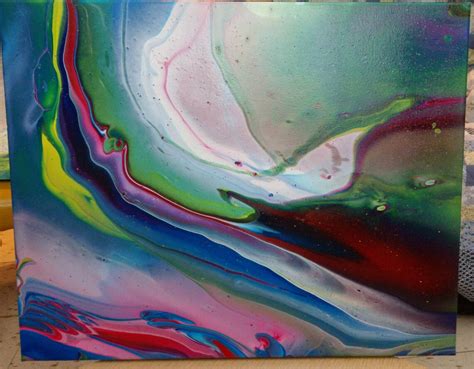 Rainbow Acrylic Pour Painting Etsy