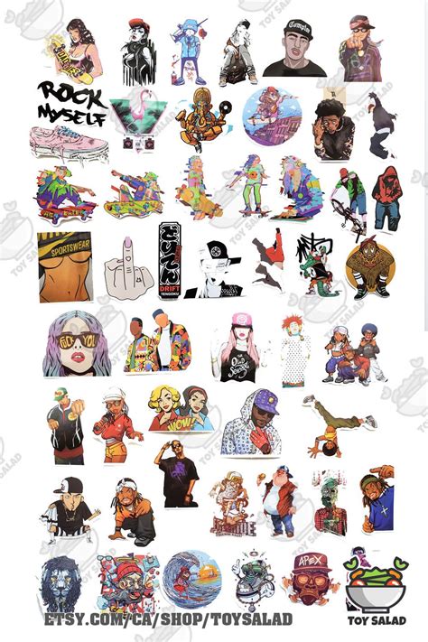 We Have 50 Pieces All Different Hip Hop Related Theme Stickers In A