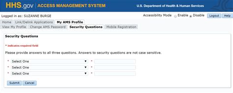 Hhs Ams How To Change Your Security Questions And Answers