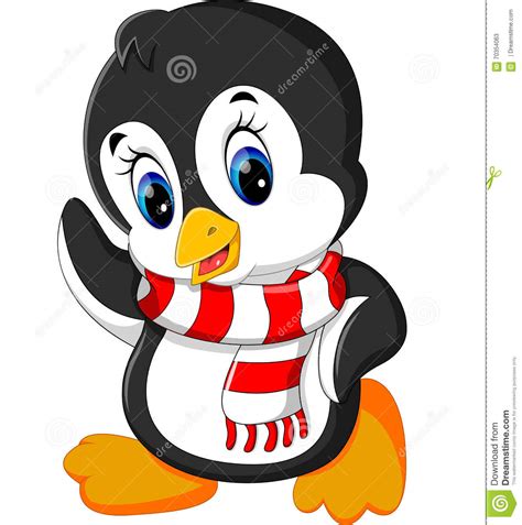 Cute Penguin Cartoon Stock Vector Illustration Of Smiling 70354063