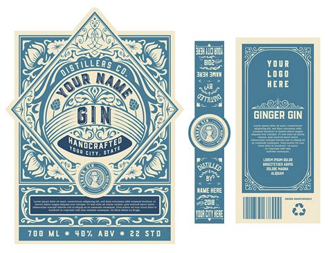 Vintage Gin Label Template Style24