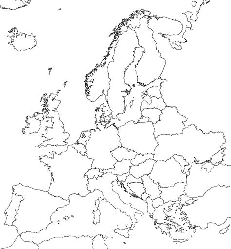 Slepá Mapa Evropy Tisk Mapa Geografie Ägypten