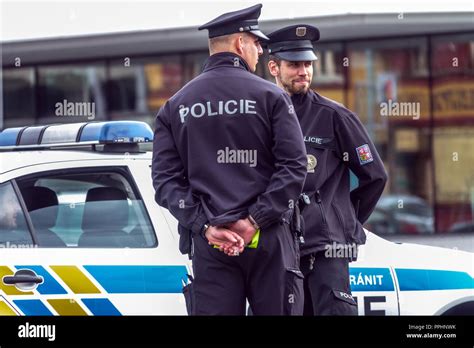 Uniformed Police Officers In The Streets Of Prague Czech Republic Stock Photo Alamy