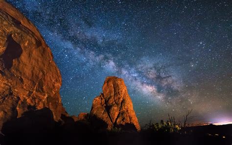 Arches National Park Utah Night Stars Sky Wallpaper 1680x1050