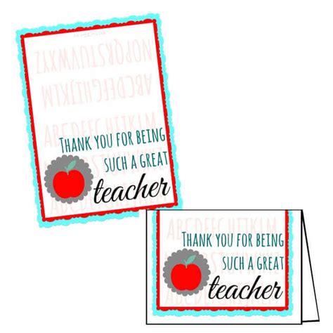 Free Teacher Appreciation Printables For T Cards The