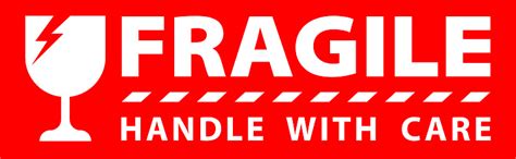 Sticker Fragile Handle With Care Red Fragile Warning Label Fragile