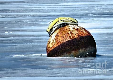 Anchor Buoy Rusted And Frozen In The Harbor Of Plymouth Massachusetts