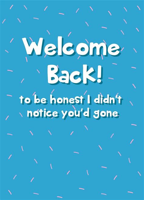 Welcome Back Funny Welcome Back Card Scribbler